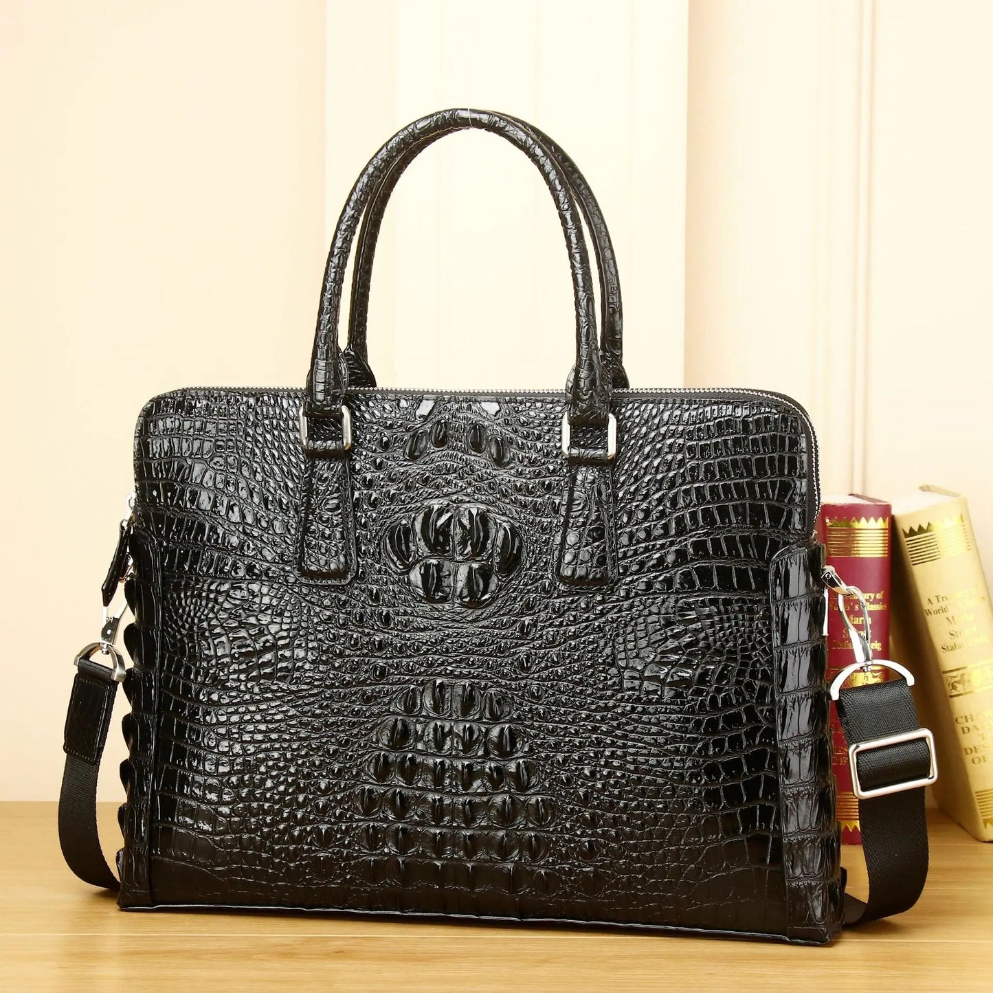 Luxury Men’s Crocodile Pattern Leather Bag