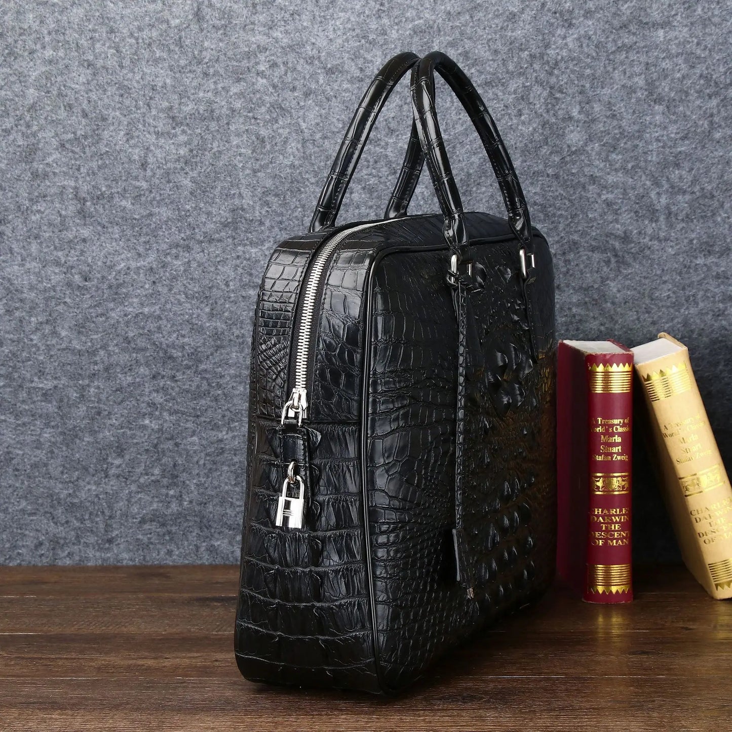 Luxury Men’s Crocodile Pattern Leather Bag