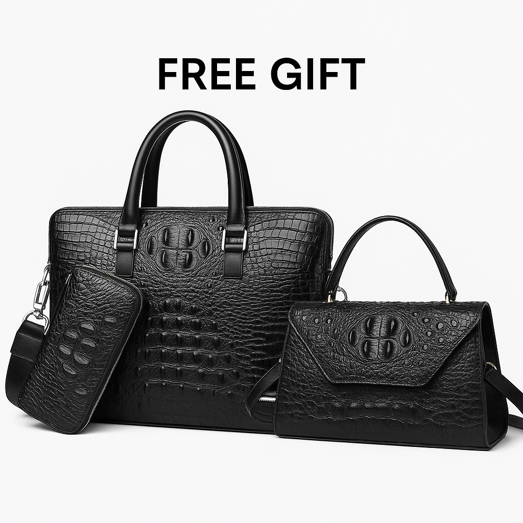 Luxury Men’s Crocodile Pattern Leather Bag